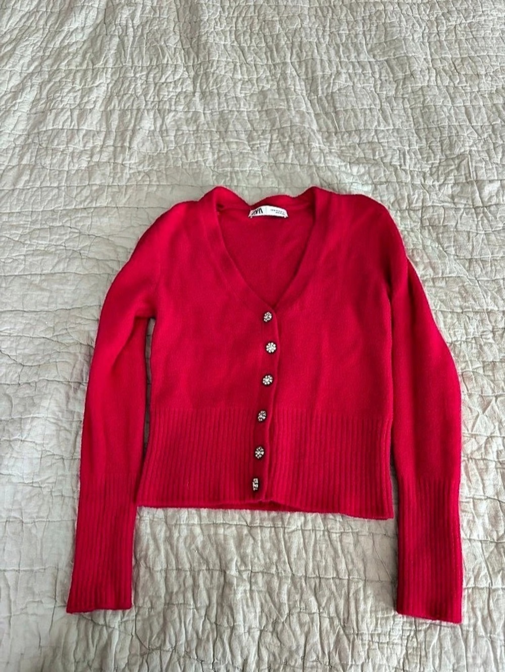 Zara Pink Button-Front Cardigan Size Medium